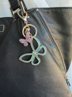 Double Butterfly Bag Charm
